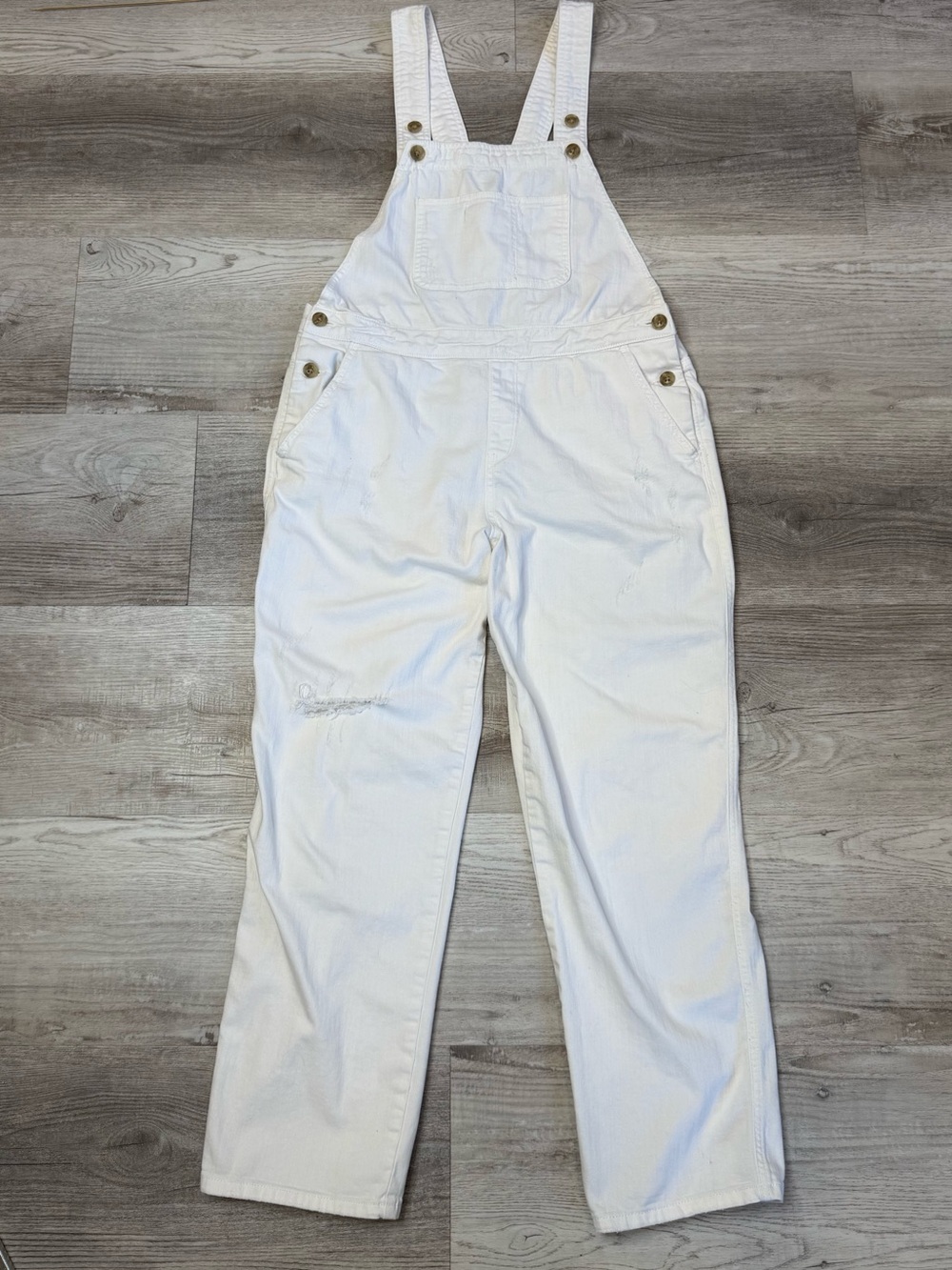 Anthropologie Pilcro and the Letterpress White Denim Overalls Women’s size 29